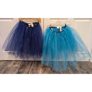 Lot of 2 Capezio Romantic 24" Tutus 100% Nylon Tulle‎ Royal Turquoise 9830 NEW
